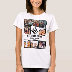 Custom Best Friends Forever BFF 8 Photo Collage T-Shirt