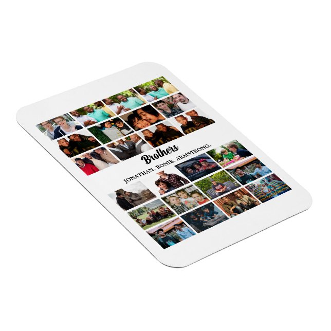 Custom Best Friends Forever Brothers Photo Collage Magnet (Right Side)