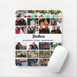 Custom Best Friends Forever Brothers Photo Collage Mouse Mat