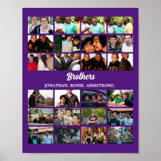 Custom Best Friends Forever Brothers Photo Collage Poster