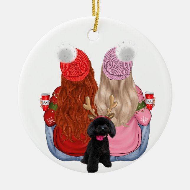 Custom Best Friends Forever Ceramic Ornament (Front)