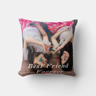 Custom Best Friends Forever Photo Throw Pillow