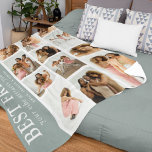 Custom Best Friends Gift Trendy Modern Photo Grid Fleece Blanket<br><div class="desc">Create your own best friend fleece blanket using this trendy modern photo grid template. Simply add 12 of your favorite pictures of you and your besties, customize the name/s and BFF quote, which currently reads 'your vibe attracts your tribe'. All colors and text can be customized to make this snuggle...</div>