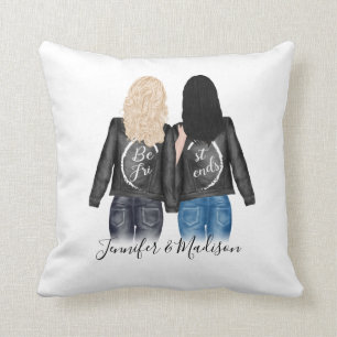 Custom Best Friends Hair Style BFF Besties Friends Cushion