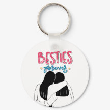 Custom Best Friends Keychain – Girls Hug Design
