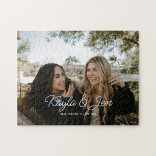 Custom Best Friends Photo Script Names Jigsaw Puzzle