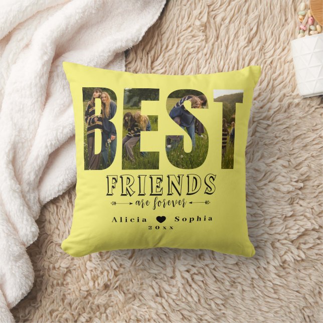 Custom Best Friends Pillow with Names & Photo (Blanket)