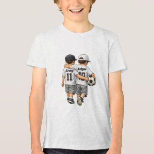 Custom Best Friends Soccer Boys Kids T-Shirt Tri-Blend Shirt