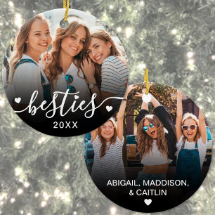 Custom Best Friends Two Photo Ceramic Tree Decoration