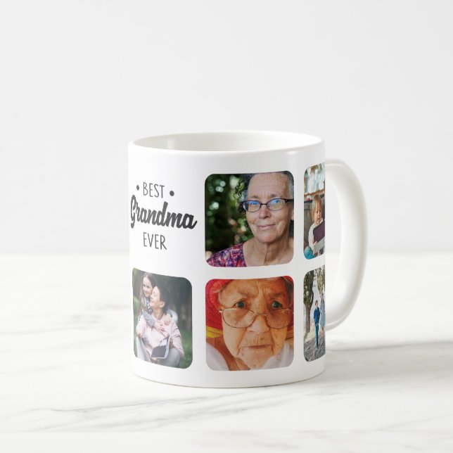 Custom Best Grandma Ever Add Photo Personalised Coffee Mug (Front Right)
