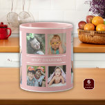 Custom Best Grandma Grandkids 6 Photo Collage Pink Mug<br><div class="desc">Unique photo collage mug  in pink personalised with 6 grandchildren pictures for grandma's birthday or any holiday . Makes a special keepsake mug for grandmother.</div>