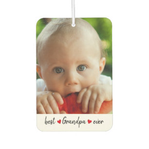 Custom Best Grandpa Ever 2 Photo Car Air Freshener