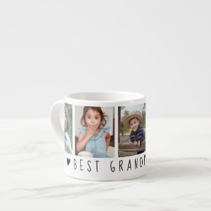 Custom Best Grandpa Ever 5 Photo Collage Espresso Cup