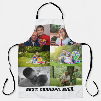 Custom Best grandpa ever 6 photo collage Apron