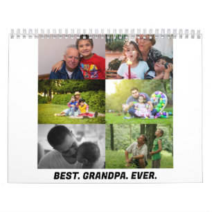 Custom Best grandpa ever 6 photo collage Calendar