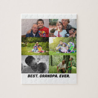 Custom Best grandpa ever 6 photo collage  Jigsaw Puzzle