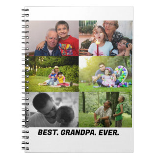 Custom Best grandpa ever 6 photo collage Notebook