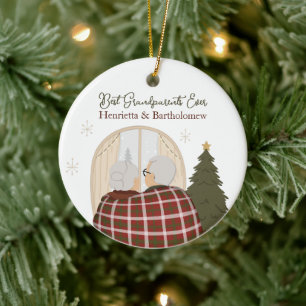 Custom Best Grandparents Christmas Ceramic Tree Decoration