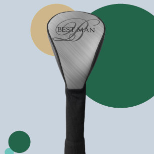 Custom Best Man Brushed Silver Golf Head Cover