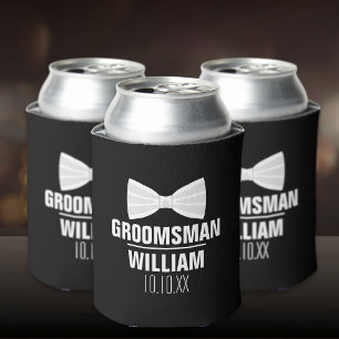 Custom Best Man Groomsman Wedding Can Cooler