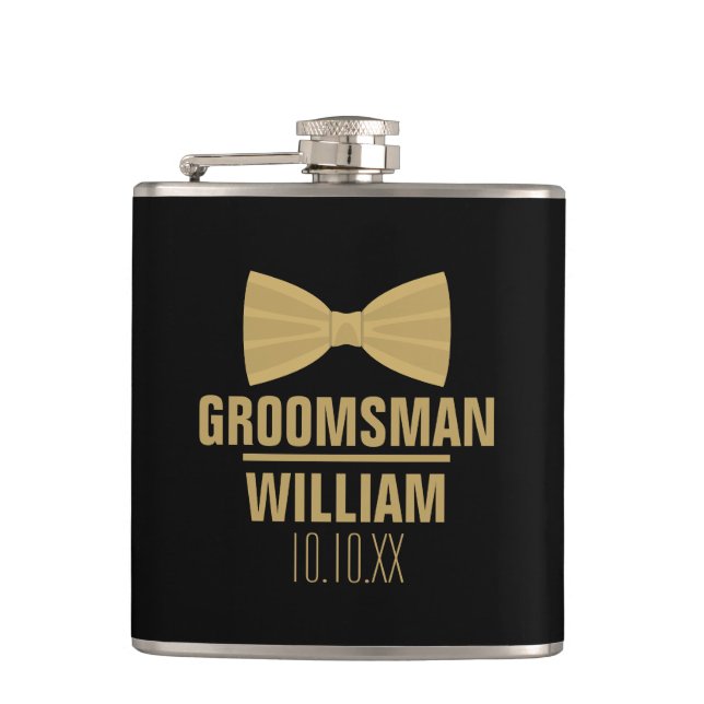 Custom Best Man Groomsman Wedding Hip Flask (Front)