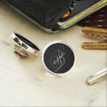 Custom Best Man Monogram Elegant Lapel Pin<br><div class="desc">Make your own custom lapel pins. Personalise this design with your own text. You can further customise this design by selecting the "customise further" link if desired.</div>