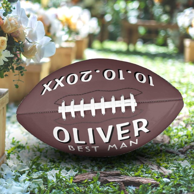 Custom Best Man Name Wedding Date Keepsake American Football (Creator Uploaded)
