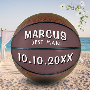 Custom Best Man Name Wedding Date Keepsake  Basketball