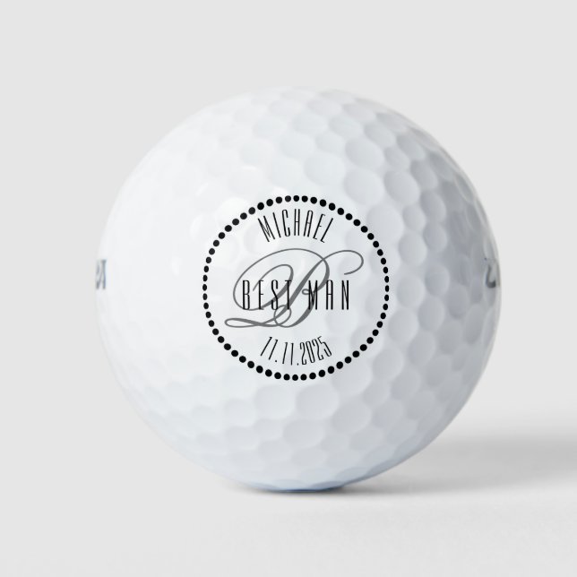 Custom Best Man Wedding Golf Balls (Front)