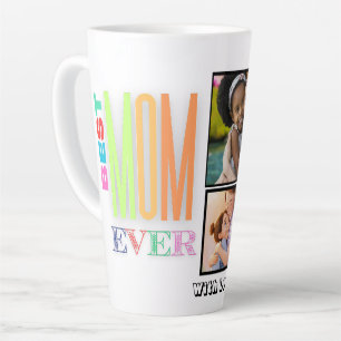 Custom Best MOM Ever Multi Photo Latte Mug