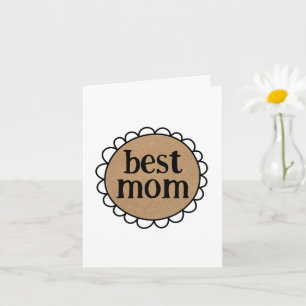 Custom BEST MOM Mother's Day Scalloped Edge Card