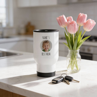 Custom Best Mom | Personalized Face Photo Travel Mug