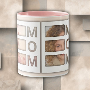 Custom best Mum 3 Photo Grid Birthday Keepsake Mug