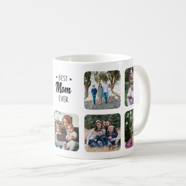 Custom Best Mum Add Photo Collage Personalised Coffee Mug (Front Right)