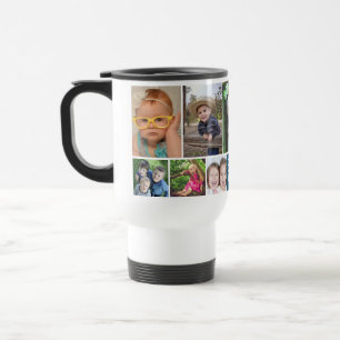 Custom Best Mum Ever Blue 10 Photo Collage  Travel Mug