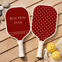 Custom Best Mum Ever Burgundy White Polka Dots