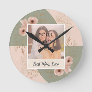 Custom Best Mum Ever Gift Round Clock