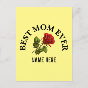 Custom Best Mum Ever Mother Name  Postcard