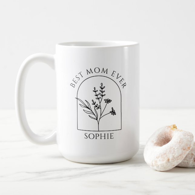 Custom Best Mum Ever Mothers day gift for mum Coffee Mug (With Donut)