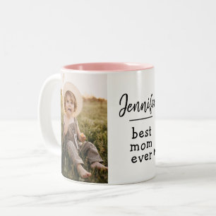 Custom Best Mum Ever Photo Two-Tone Coffee Mug