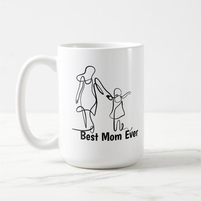 Custom Best Mum Ever Two-Tone Mug, 15 oz Coffee Mug (Left)