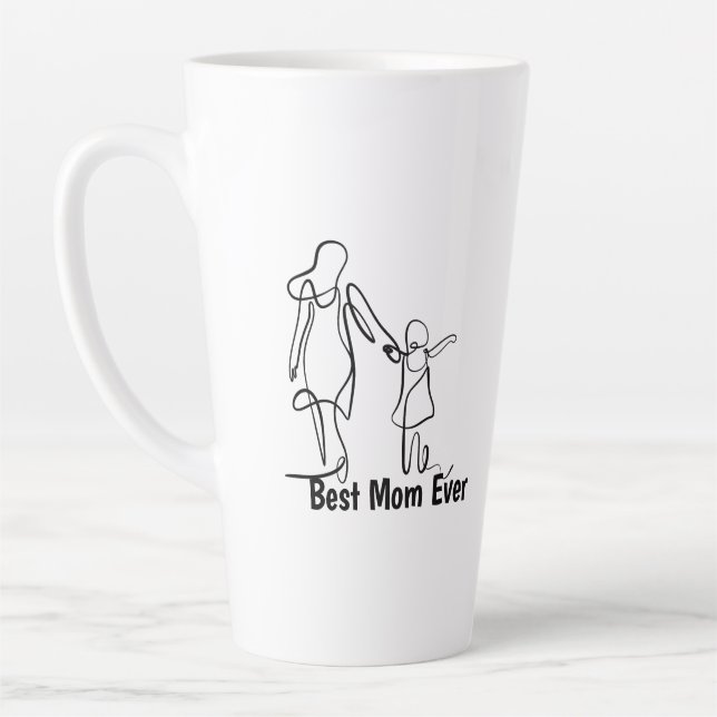 Custom Best Mum Ever Two-Tone Mug, 15 oz Latte Mug (Left)