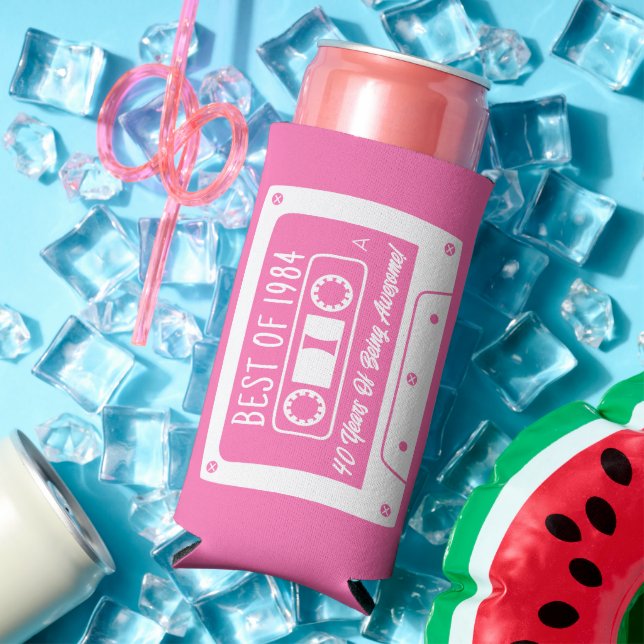 Custom Best Of 1984 40th Birthday Cassette Seltzer Can Cooler (In Situ Summer)