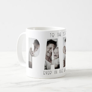Custom Best Papa Ever Photo Collage Coffee Mug