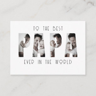 Custom Best Papa Ever Photo Collage Enclosure Card