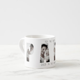 Custom Best Papa Ever Photo Collage Espresso Cup