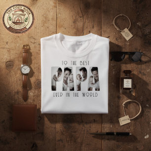 Custom Best Papa Ever Photo Collage T-Shirt