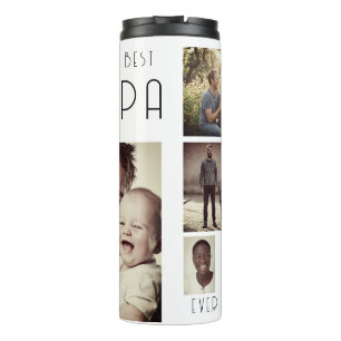 Custom Best Papa Ever Photo Collage Thermal Tumbler
