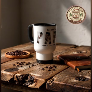 Custom Best Papa Ever Photo Collage Travel Mug