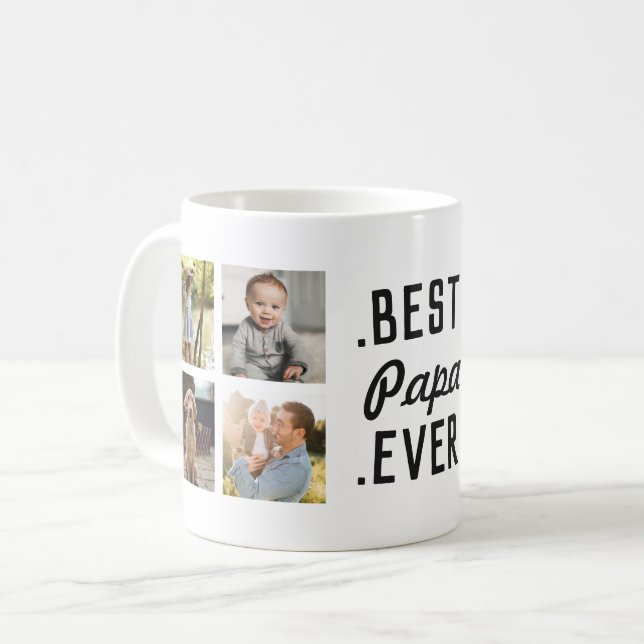 Custom Best Papa Ever Photo Mug (Front Left)
